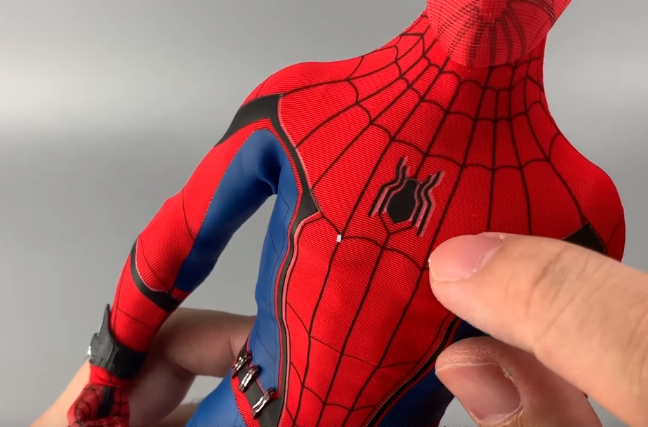 homemade Spider-Man suit from the Spider-Man Far From Home movie